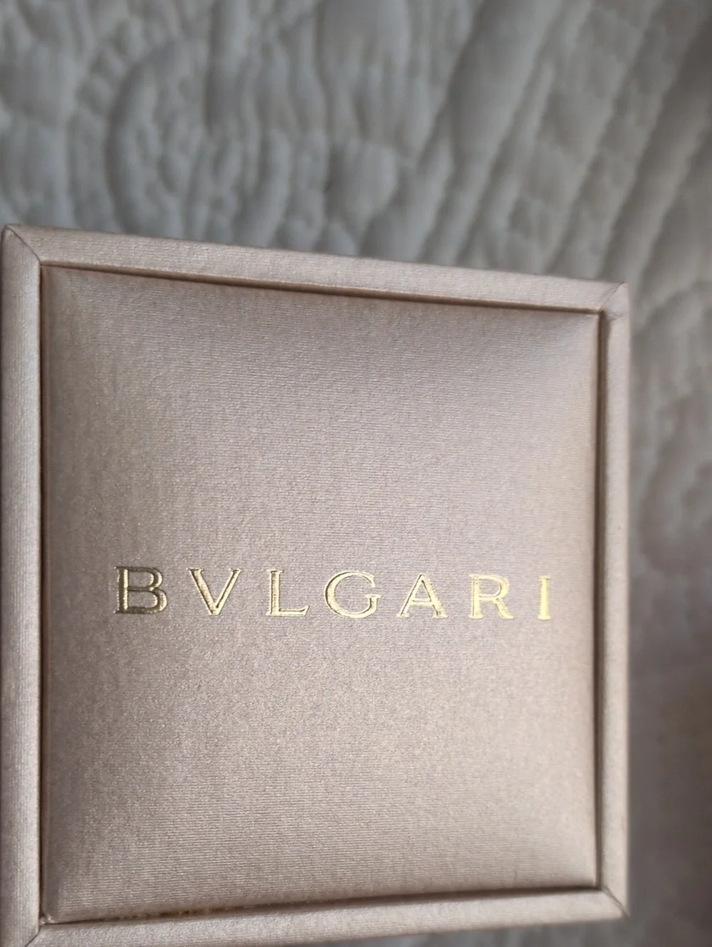 Bulgari Jewelry Gift Box with warm gold interior